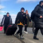 Russians flee to the border during the conflict in Ukraine