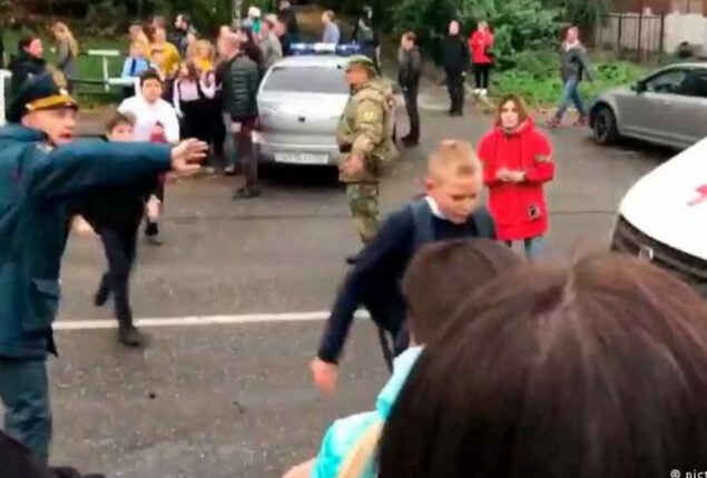 A gunman has opened fire at a school in central Russia