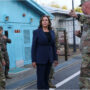 Kamala Harris visited the demilitarized zone a day after North fired missiles