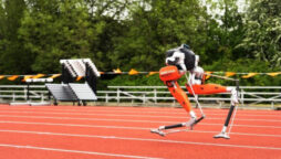 Robot runs 100 m in 24.73 seconds