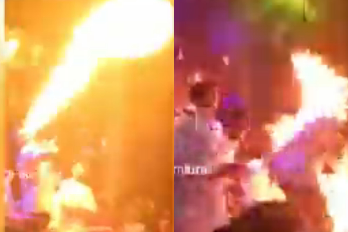 Man sets himself on fire