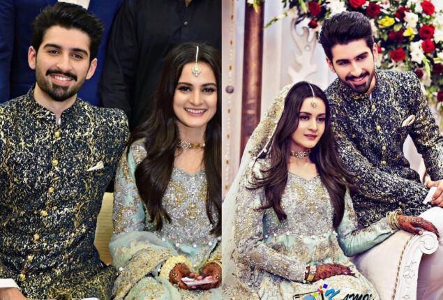 Check out glamorous photos from Aiman Khan, Muneeb Butt’s engagement