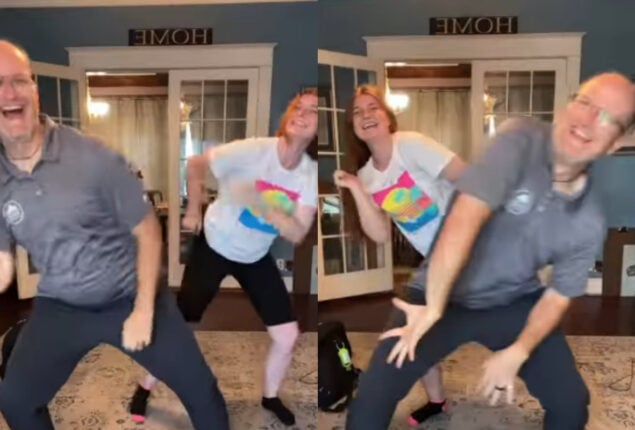Ricky Pond and his daughter dance to Kala Chashma