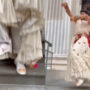 Man wears ghagra & sneakers dances to Dholi Taro in NY streets
