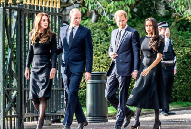 Photos of Harry and Meghan with William and Kate hints there was a rift