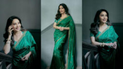 Madhuri Dixit looks stunning in green saree, See pics