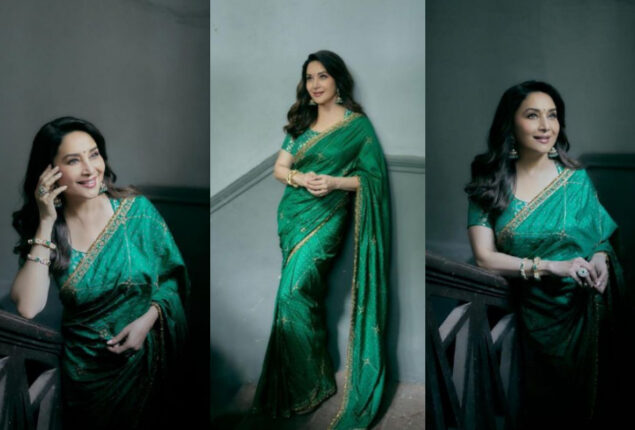 Madhuri Dixit looks stunning in green saree, See pics