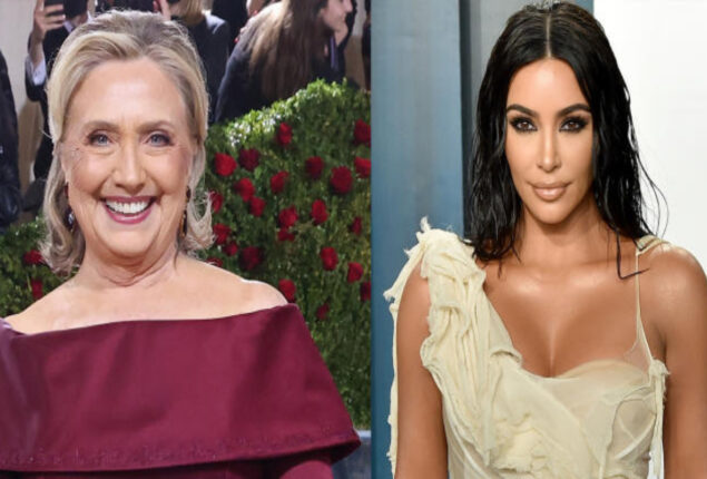 Kim Kardashian pictured with Hillary Clinton after wining legal quiz