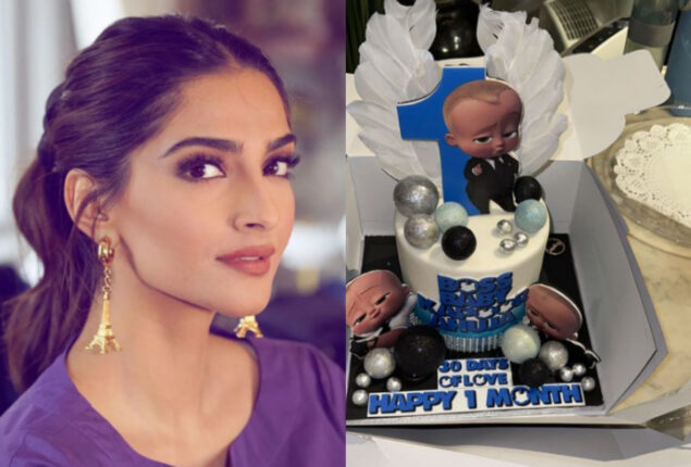 Sonam Kapoor celebrates son’s first month with Boss Baby cake
