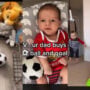 Watch: Dad gave little infant football & goalpost with no plans