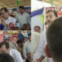 Ex-PM Yousaf Raza Gillani fell off stage while talking to flood victims
