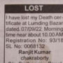 Bizarre! Man newspaper ad of losing his ‘death certificate’