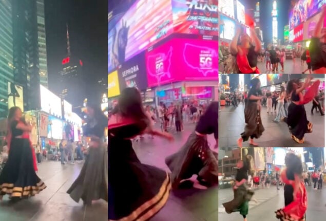 Watch: Women performing Garba dance in New York during Navratri has gone viral