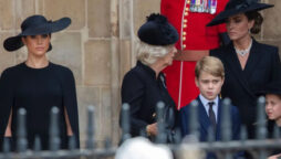 Meghan Markle kept distance with Kate & kids at Queen funeral
