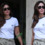 Kareena Kapoor Khan in white tee and pants in Bandra