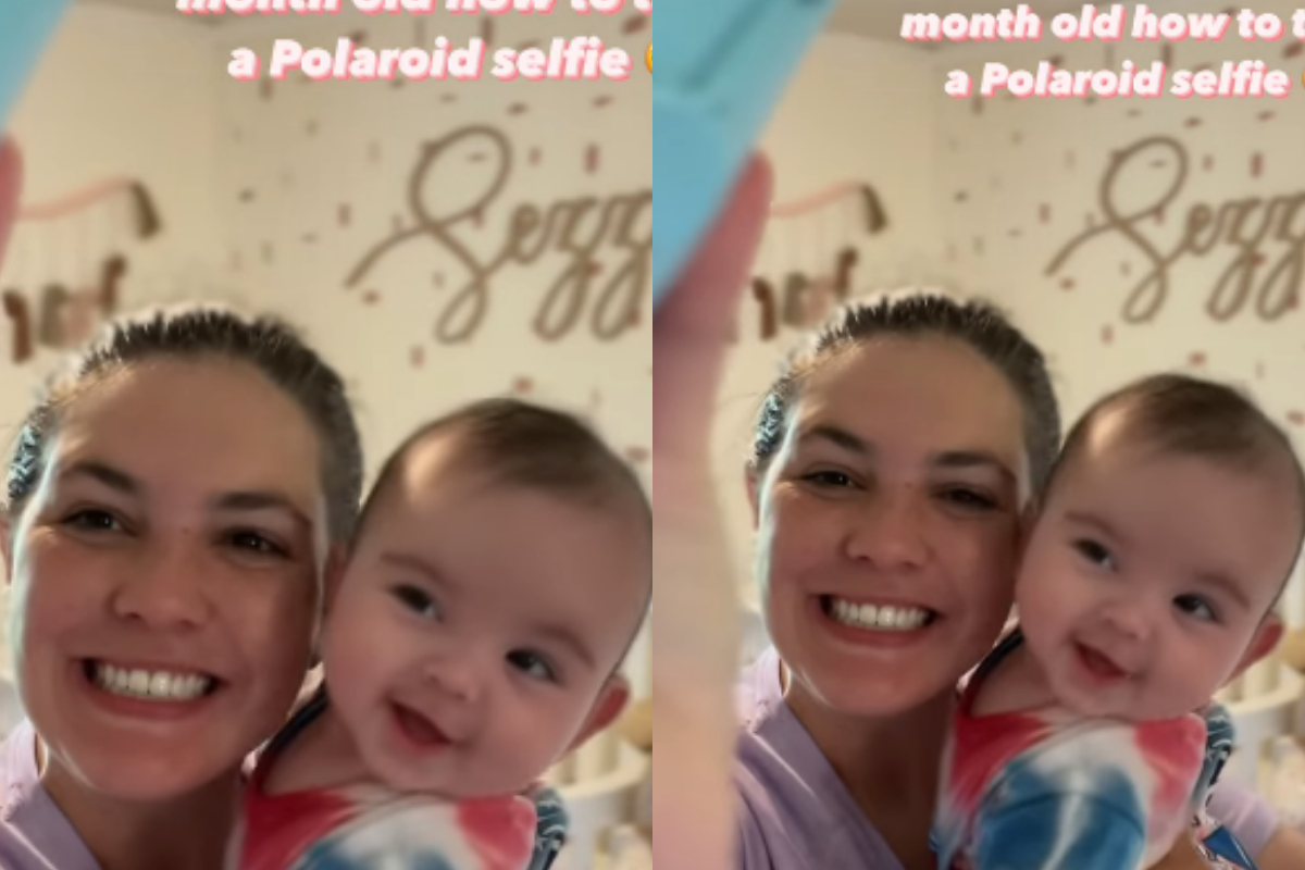 Baby posing for camera