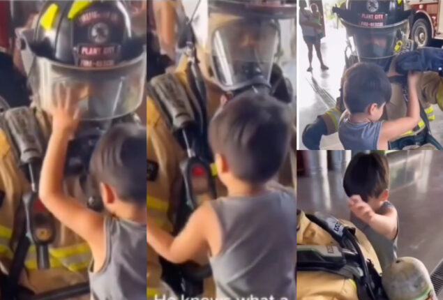 firefighter helps blind boy