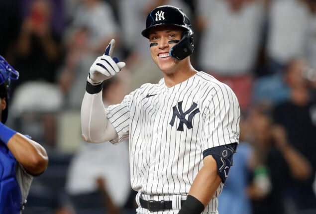 Aaron Judge resumed his march toward Roger Maris’ American League record of 61 home runs in a season