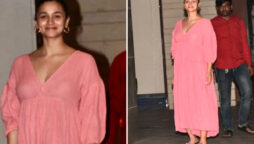 Mom-to-be Alia Bhatt looks pretty in pink tea-length outfit