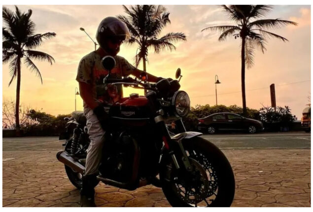 Ishaan Khatter displays his bike in the new PIC