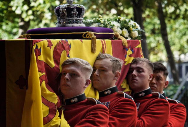 Queen’s coffin is lowered into the Royal Vault