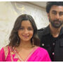 Alia Bhatt wears pink salwar suit while Ranbir Kapoor wears all black