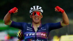 Mads Pedersen powers to win stage 13 in Vuelta