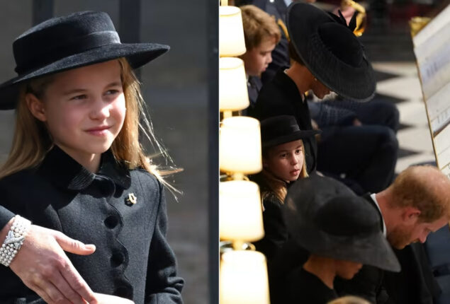 Princess Charlotte, Prince Harry win hearts with adorable interaction at Queen’s funeral
