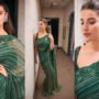 Hareem Farooq looks ravishing in glitzy green saree at the awards