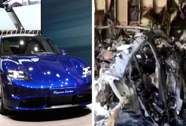 Driver burned to death as Porsche Taycan EV catches fire