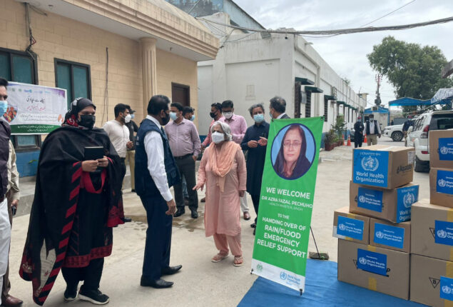 WHO hands over medicines to Health Minister Sindh Azra Pechuho