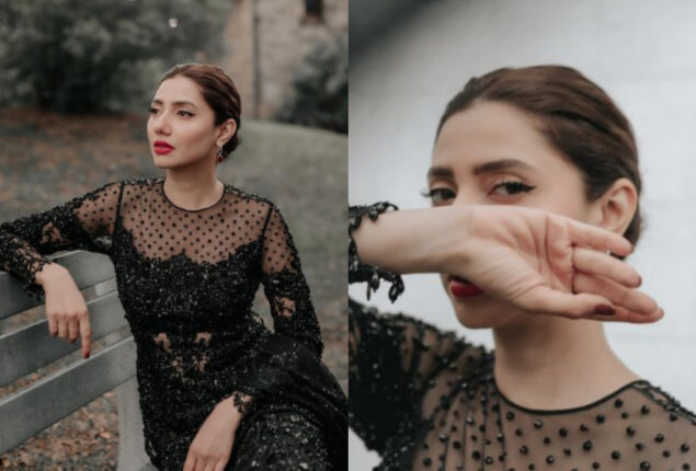 Mahira Khan looks ravishing in black outfit from the awards