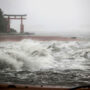 A powerful typhoon batters southern Japan