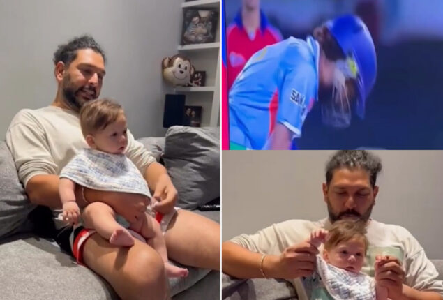 Yuvraj Singh & his kid celebrate 15 years of “six sixes”