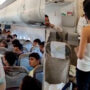 Pakistan Airlines passenger kicks window, punches seats