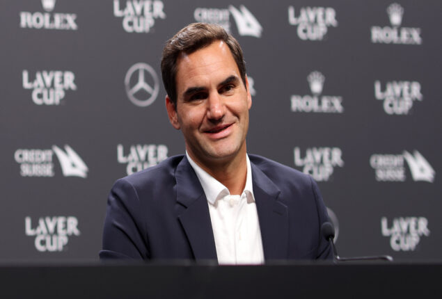 Roger Federer will retire in the Laver Cup doubles on Friday