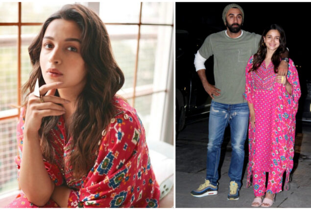 Mom-to-be Alia Bhatt spotted with hubby Ranbir Kaproor in pink kaftan kurta set