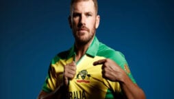 Aaron Finch supports David before Australia’s T20 match