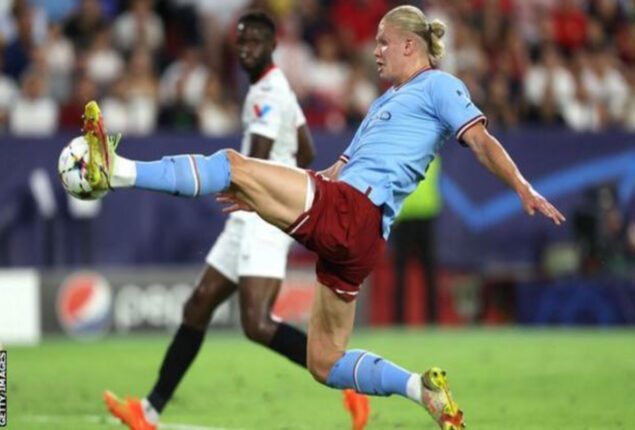 Erling Haaland scores as Man City up sets Sevilla