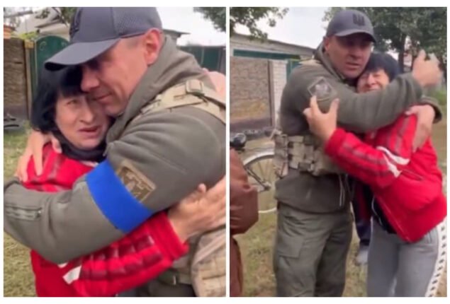After his country reclaimed Kharkiv, the Ukrainian soldier met his mother and broke down