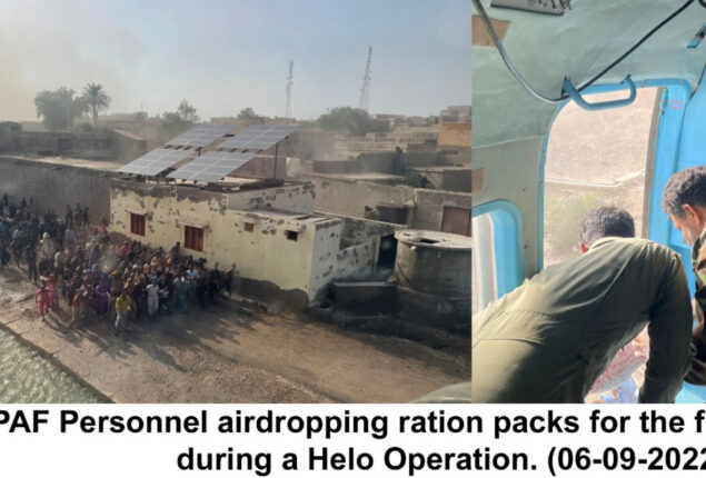Relief operation of Pakistan Air Force underway for flood-affected people