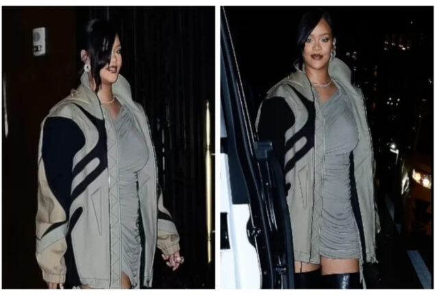 Rihanna puts on a stylish outfit for a night out in New York City