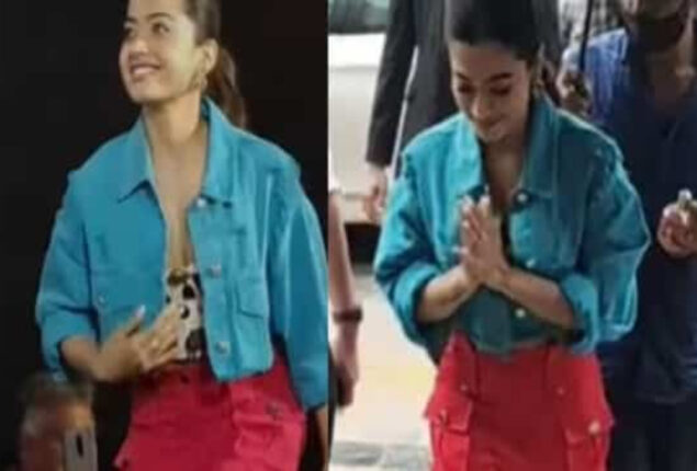 Rashmika Mandanna bows, touches stage before getting on it