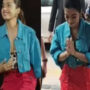 Rashmika Mandanna bows, touches stage before getting on it