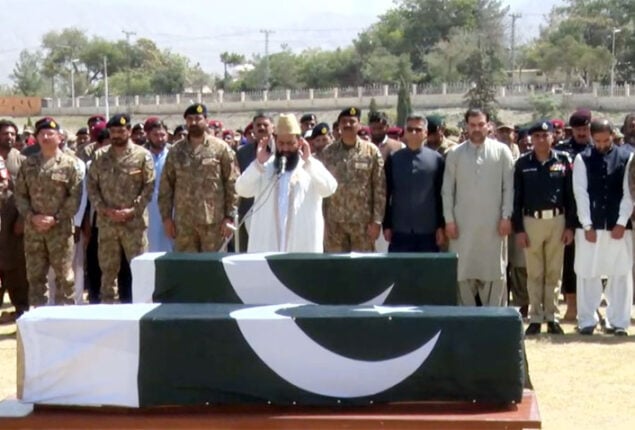 Funeral prayers of Harnai helicopter crash martyrs offered