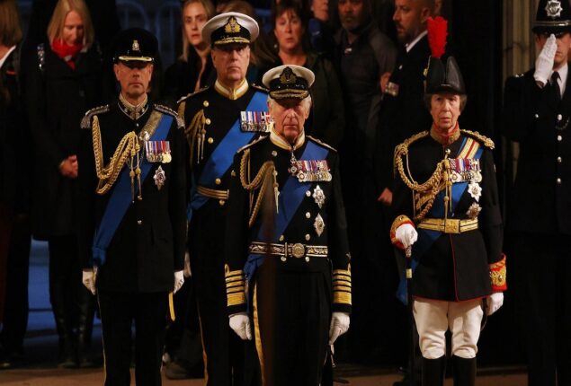 King Charles allows Andrew to stand guard around queen’s coffin