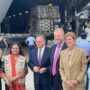 Flights carrying flood relief aid from US land in Rawalpindi, Sukkur