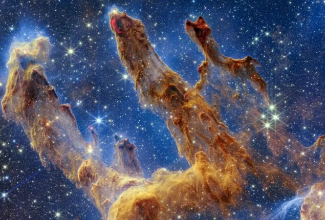 Famous Pillars of Creation are captured by the James Webb Telescope