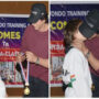 AbRam gets medal from Shah Rukh Khan at Taekwondo match
