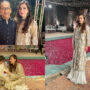 Ayesha Khan spotted in beautiful golden attire on a family wedding